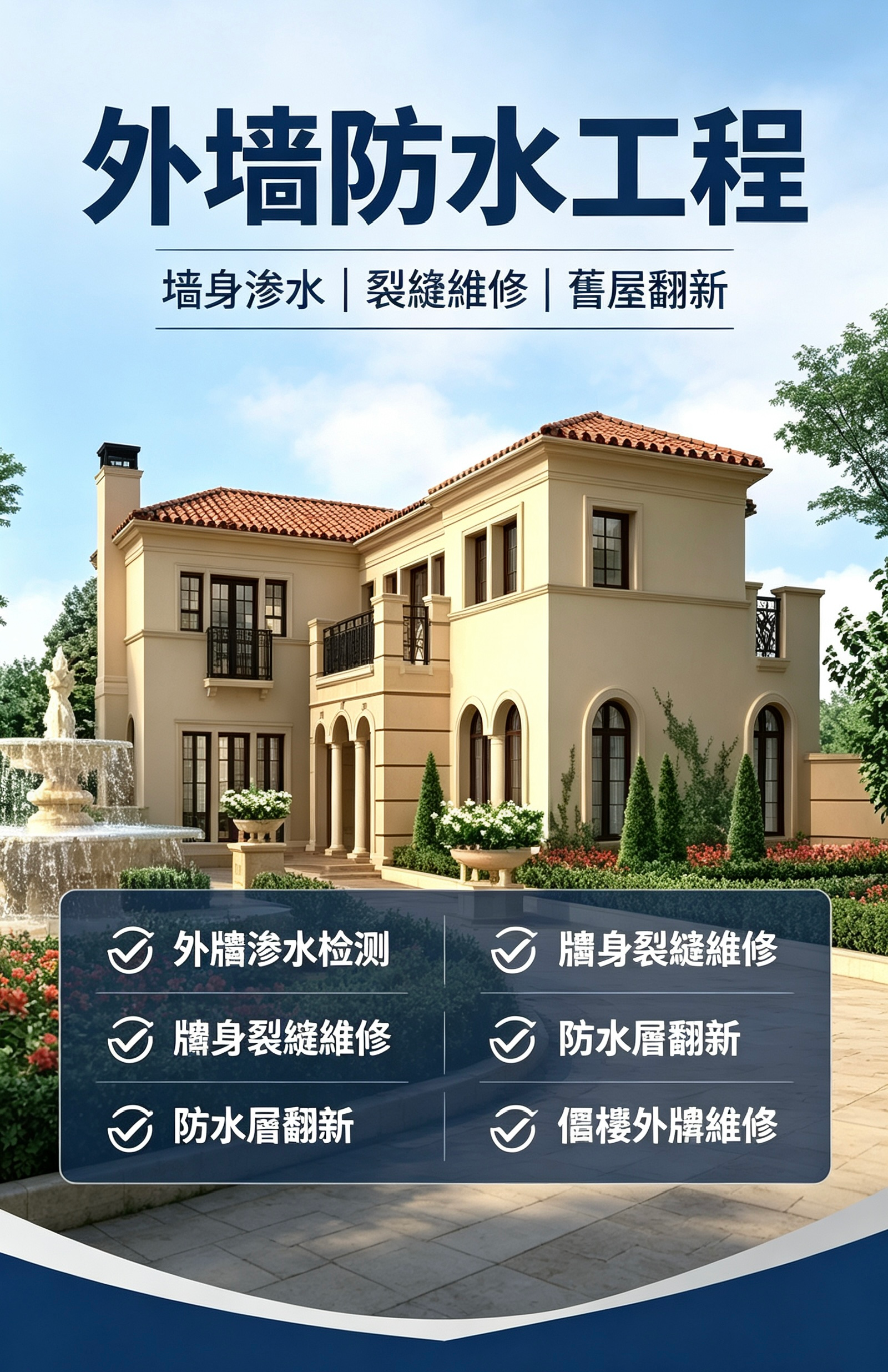 天台防水維修及滲漏檢測工程案例